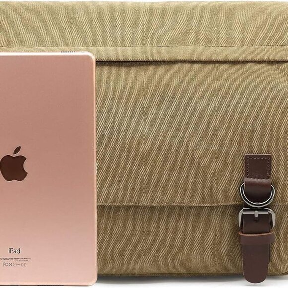 Canvas Vintage Messenger Bag Shoulder bag Leather Large Travel Crossbody bags fo - Picture 6 of 7